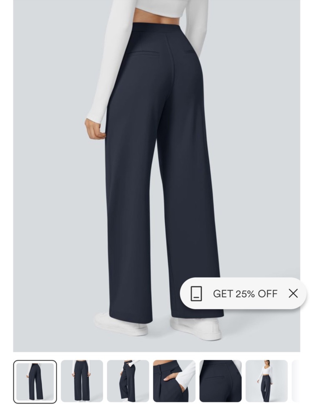 HALARA Wide Leg Pants in Navy